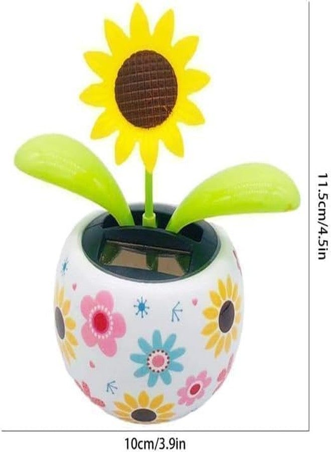 SelHeng 2Pcs Solar Dancing Sunflower Decoration, Sunflower Solar Dancing Flower Solar Dancing Solar Decoration, Solar Powered Swinging Animated Dancer Office Desk Car Decoration, Funny Ornaments - Image 2